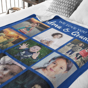 Couverture Polaire Nous vous aimons grand-mère et grand-père photo co