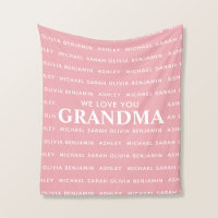 Nous Vous Aimons Grand-Mère Personnalisé Noms Des