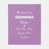 Couverture Polaire Nous Vous Aimons Grand-Mère Script Cadeau Enfants  (Devant)