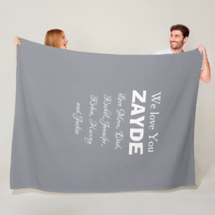 Couverture Polaire Nous Vous Aimons Grand-Père ZAYDE Noms Cadeaux Élé