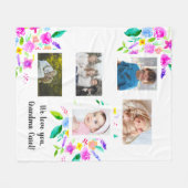 Couverture Polaire nous vous aimons Grandma Photo Collage fleurs (Devant (Horizontal))