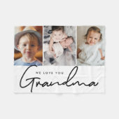 Couverture Polaire Nous vous aimons Grandma Script 3 photos Personnal (Devant (Horizontal))