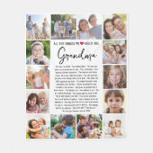 Couverture Polaire Nous vous aimons Mamie Multi Photo Collage Keepsak (Devant)