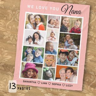 Couverture Polaire Nous vous aimons Nana Petits-enfants 13 Collage de