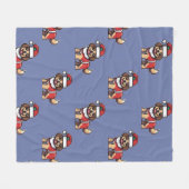 Couverture Polaire Nous vous souhaitons un joyeux Noël avec un chien (Devant (Horizontal))