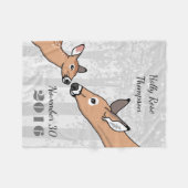 Couverture Polaire Nouveau bébé Cute Deer Fawn personnalisé (Devant (Horizontal))
