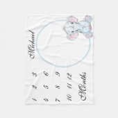 Couverture Polaire Nouveau bébé Jalon Bleu Eléphant photo (Devant)