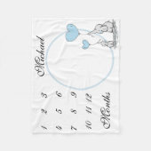 Couverture Polaire Nouveau bébé Jalon Bleu Eléphant photo (Devant)