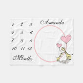 Couverture Polaire Nouveau bébé Jalon de bébé Girafe rose photo (Devant (Horizontal))