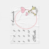 Couverture Polaire Nouveau bébé Jalon de bébé Girafe rose photo (Devant)