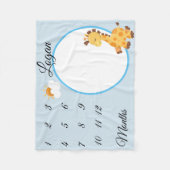Couverture Polaire Nouveau bébé Jalon de bébé Giraffe Keepsaké photo (Devant)