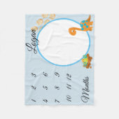 Couverture Polaire Nouveau bébé Jalon Dinosaure Keepsaké photo (Devant)