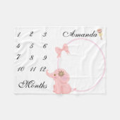 Couverture Polaire Nouveau bébé Jalon Eléphant rose rose photo (Devant (Horizontal))