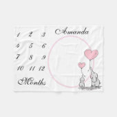 Couverture Polaire Nouveau bébé Jalon Eléphant rose rose photo (Devant (Horizontal))