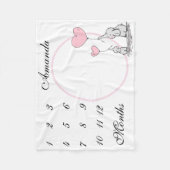 Couverture Polaire Nouveau bébé Jalon Eléphant rose rose photo (Devant)