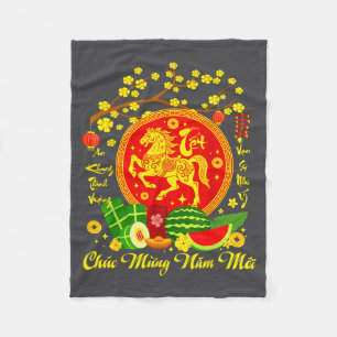 Couverture Polaire Nouvel An lunaire vietnamien 2026 Tet Viet Chuc Mu