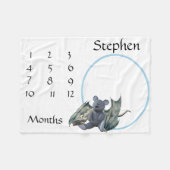 Couverture Polaire Nouvel bébé Jalon Bleu Dragon Teddy Ours (Devant (Horizontal))