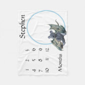 Couverture Polaire Nouvel bébé Jalon Bleu Dragon Teddy Ours (Devant)