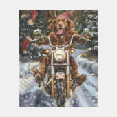 Couverture Polaire Nouvelle-Écosse Moto à chiens Noël (Devant)