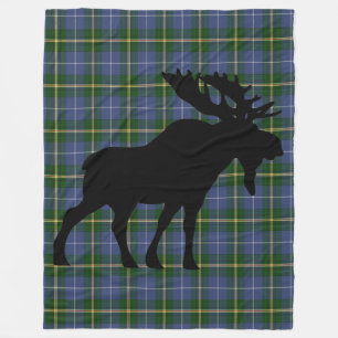Couverture Polaire Nouvelle-Écosse Tartan Custom Moose Brown Plaid