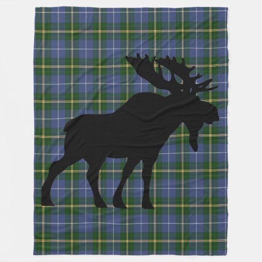 Couverture Polaire Nouvelle-Écosse Tartan Custom Moose Brown Plaid (Devant)