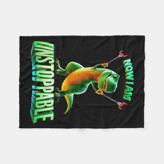 Couverture Polaire Now I Am Unstoppable Funny T-rex Tyrannosaurus Din (Devant (Horizontal))