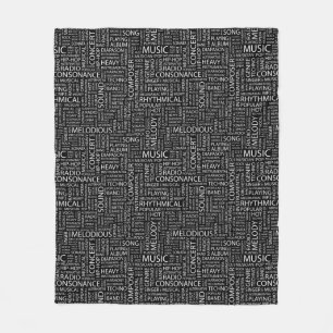 Couverture Polaire Nuage de mot de motif de MUSIQUE