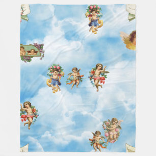 Couverture Polaire nuages ange cherubs