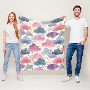 Couverture Polaire Nuages aquarelles rêveurs
