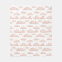 Nuages d'aquarelle de rêve de corail Blanche de po