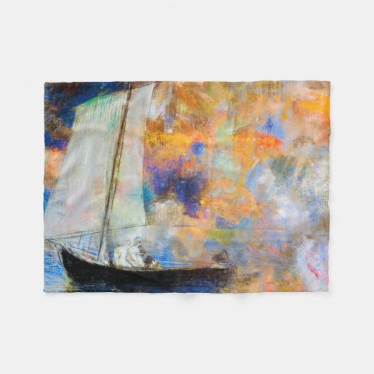 Couverture Polaire Nuages de fleurs, Redon (Devant (Horizontal))