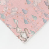 Couverture Polaire Nuages et gouttes-à-gouttes de lapin - rose (Coin)
