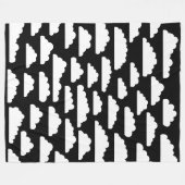 Couverture Polaire Nuages fluides - Blanc sur noir (Devant (Horizontal))