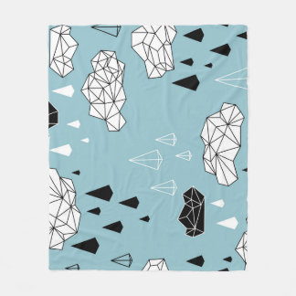 Couverture Polaire Nuages géométriques et pluie, motif sans soudure.