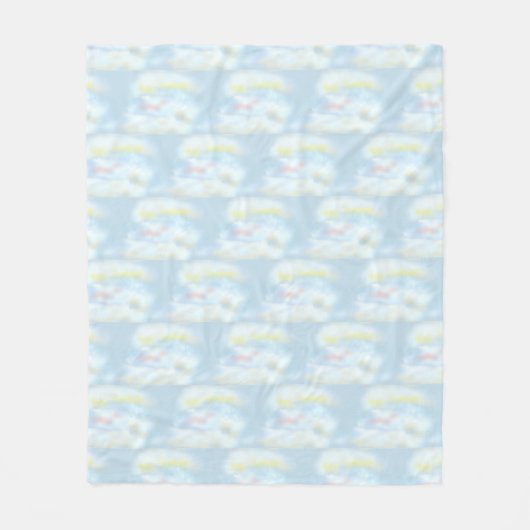 Couverture Polaire Nuages pastel mignons sur fond bleu clair (Devant)