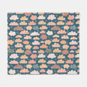 Couverture Polaire Nuages scandinaves : Motifs d'enfants dorés. (Devant (Horizontal))