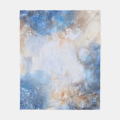Couverture Polaire Nuages Texturés Bleu Abstrait & Sable (Devant)
