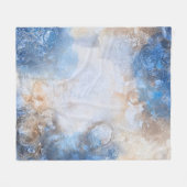 Couverture Polaire Nuages Texturés Bleu Abstrait & Sable (Devant (Horizontal))