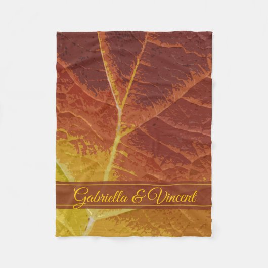 Couverture Polaire Nuances de Mariage feuille d'automne (Devant)