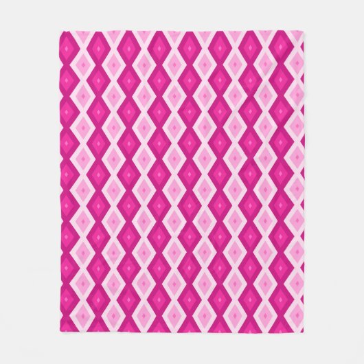 Couverture Polaire Nuances de motif de diamant fuchsia (Devant)