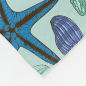 Couverture Polaire Nuances des coquillages et du motif bleus (Coin)