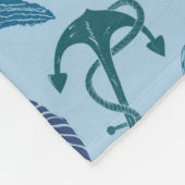Couverture Polaire Nuances nautiques de motif bleu (Coin)