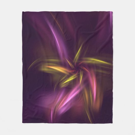 Couverture Polaire Nuances violettes Imaginaire Abstrait de fleurs (Devant)