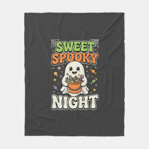 Couverture Polaire Nuit de chasse aux bonbons d'Halloween