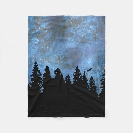 Couverture Polaire Nuit de la forêt de pins (Devant)