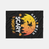 Couverture Polaire Nuit d'Halloween effrayant Anniversaire (Devant (Horizontal))