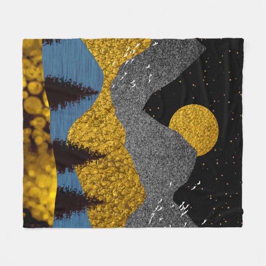 Couverture Polaire Nuit dorée (Devant (Horizontal))