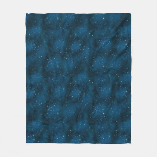 Couverture Polaire Nuit étoilée bleue et blanche céleste (Devant)