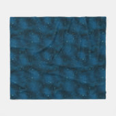 Couverture Polaire Nuit étoilée bleue et blanche céleste (Devant (Horizontal))