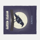 Couverture Polaire Nuit foncée Lune Malveillante Corneille (Devant (Horizontal))